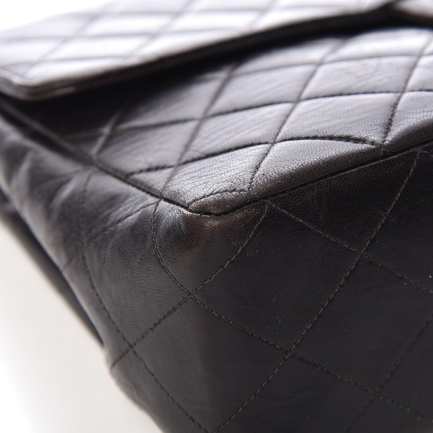 Lambskin Quilted Jumbo Single Flap Black