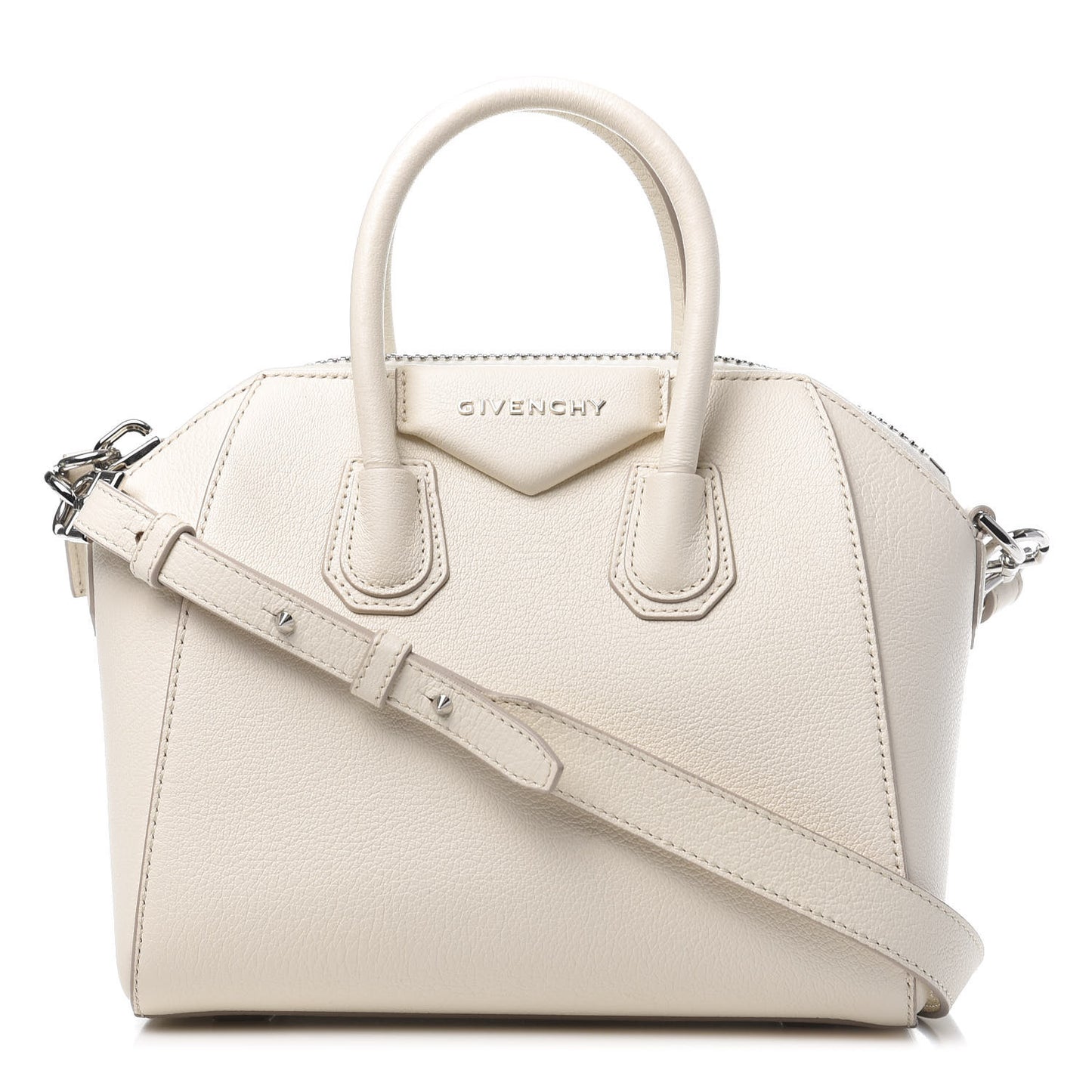 Sugar Goatskin Mini Antigona Beige Buff
