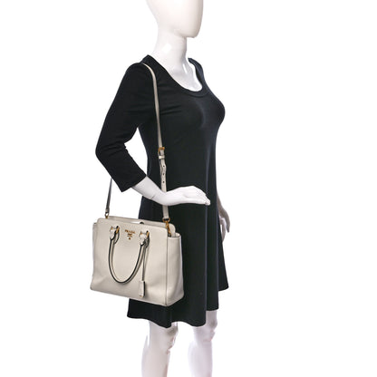 Prada Saffiano Soft Calfskin Zippered Tote White 2 of 15