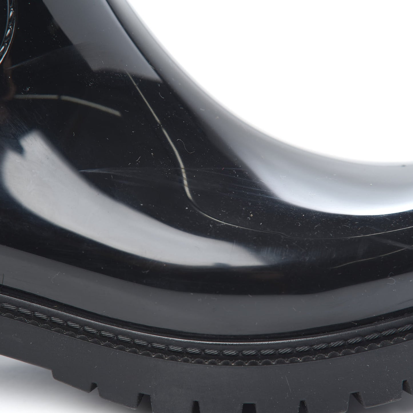 Rubber Embossed Monogram Splash Rain Boots 37 Black