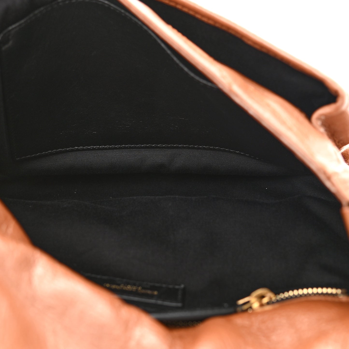 Crinkled Calfskin Matelasse Monogram Medium Niki Chain Satchel Caramel