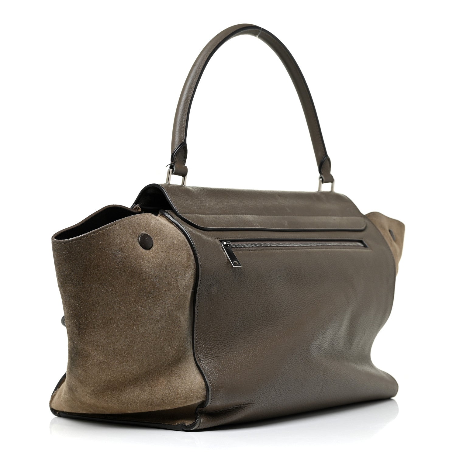 Celine Smooth Calfskin Suede Large Tri-Color Trapeze Brown 2 of 24