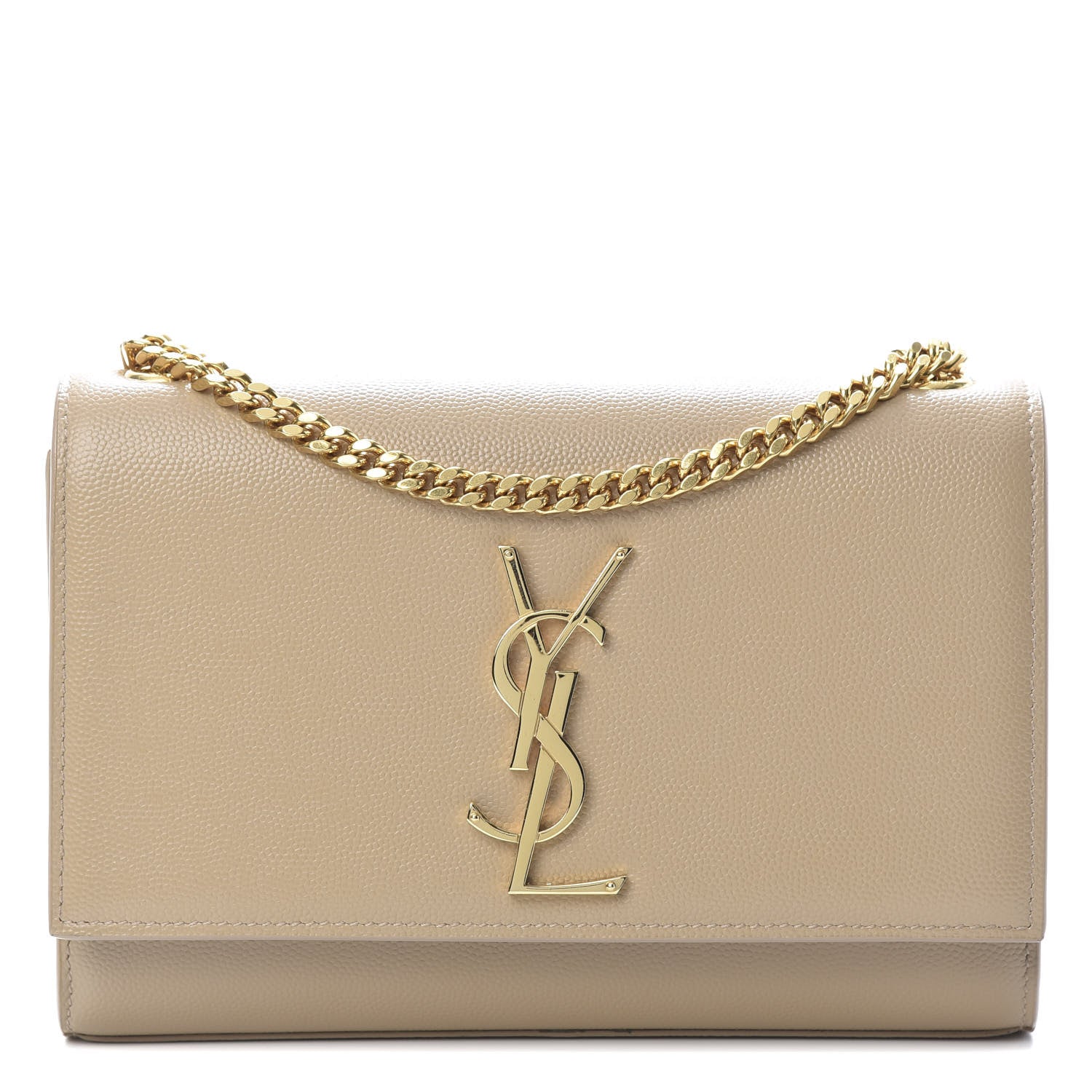 Saint Laurent Grain De Poudre Small Monogram Kate Satchel Nude Powder 1 of 13