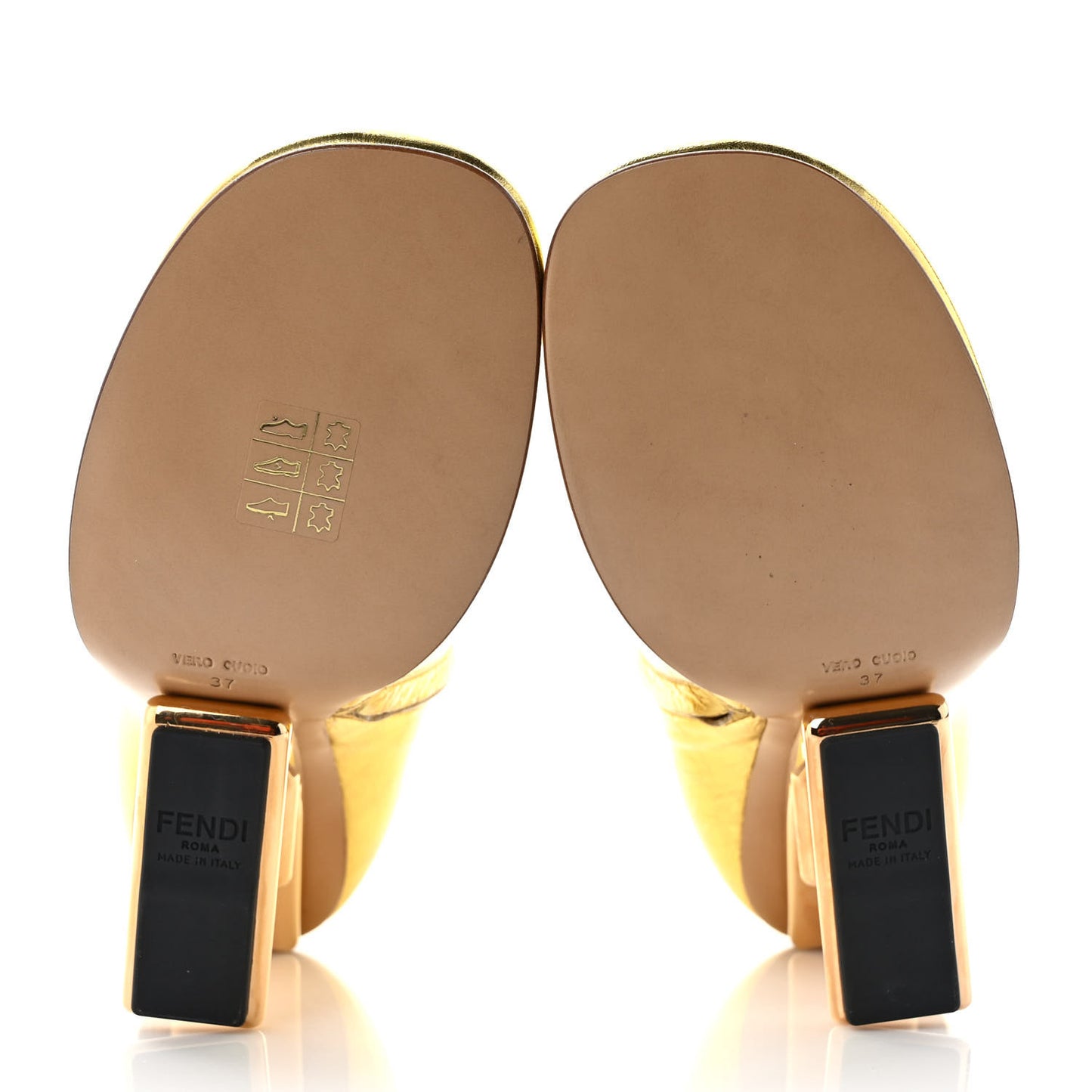 Laminated Craquele Nappa Fendi First 95mm Booties 37 Gold