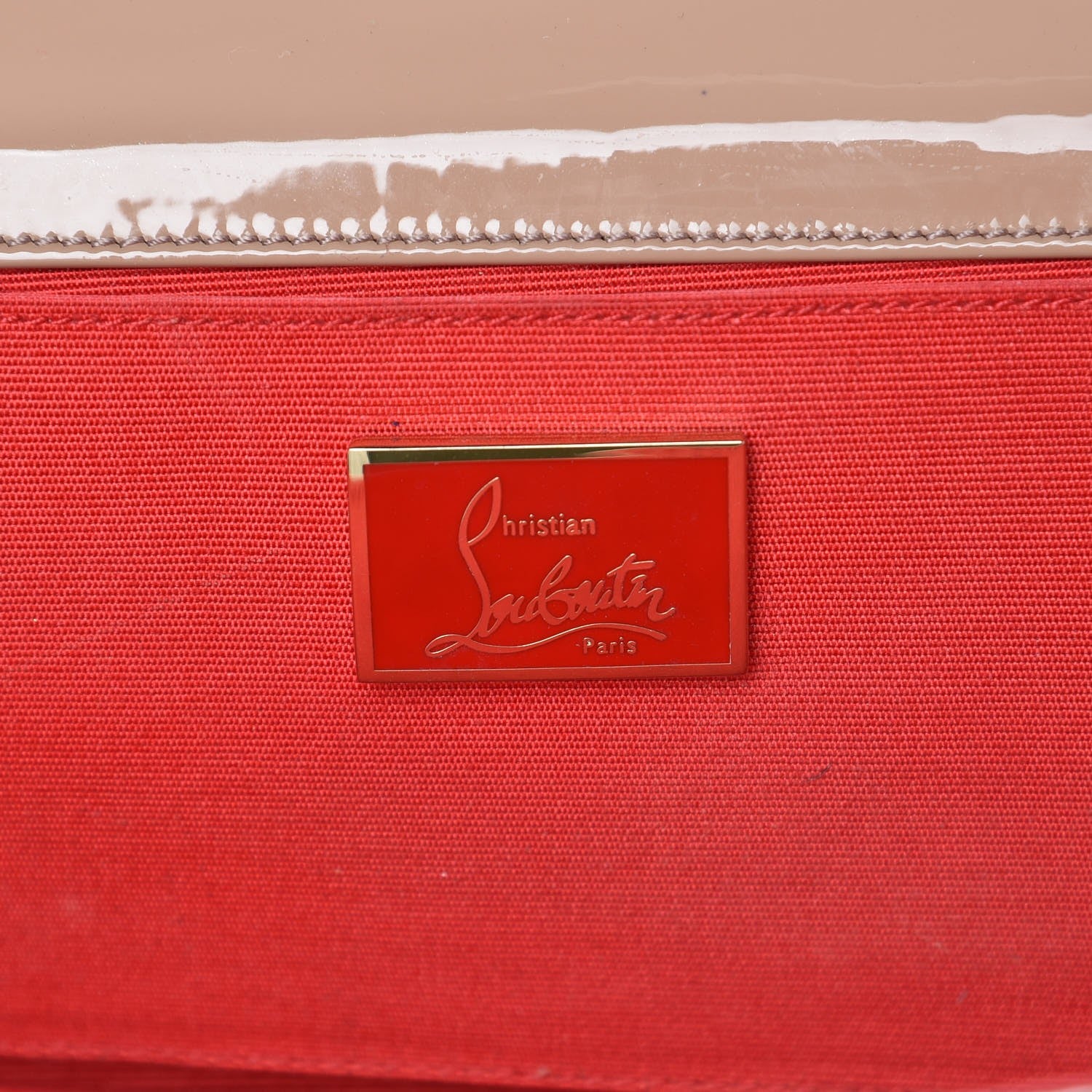 Christian Louboutin Patent Spikes Pigalle Clutch Nude 6 of 8