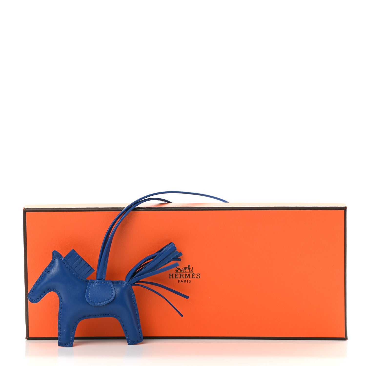 Hermes Milo Lambskin Grigri Rodeo Horse Bag Charm PM Bleu Zanzibar 4 of 4