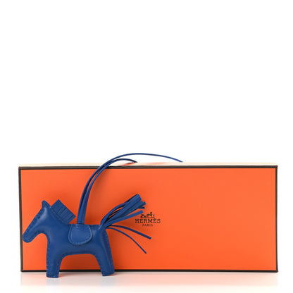 Hermes Milo Lambskin Grigri Rodeo Horse Bag Charm PM Bleu Zanzibar 4 of 4