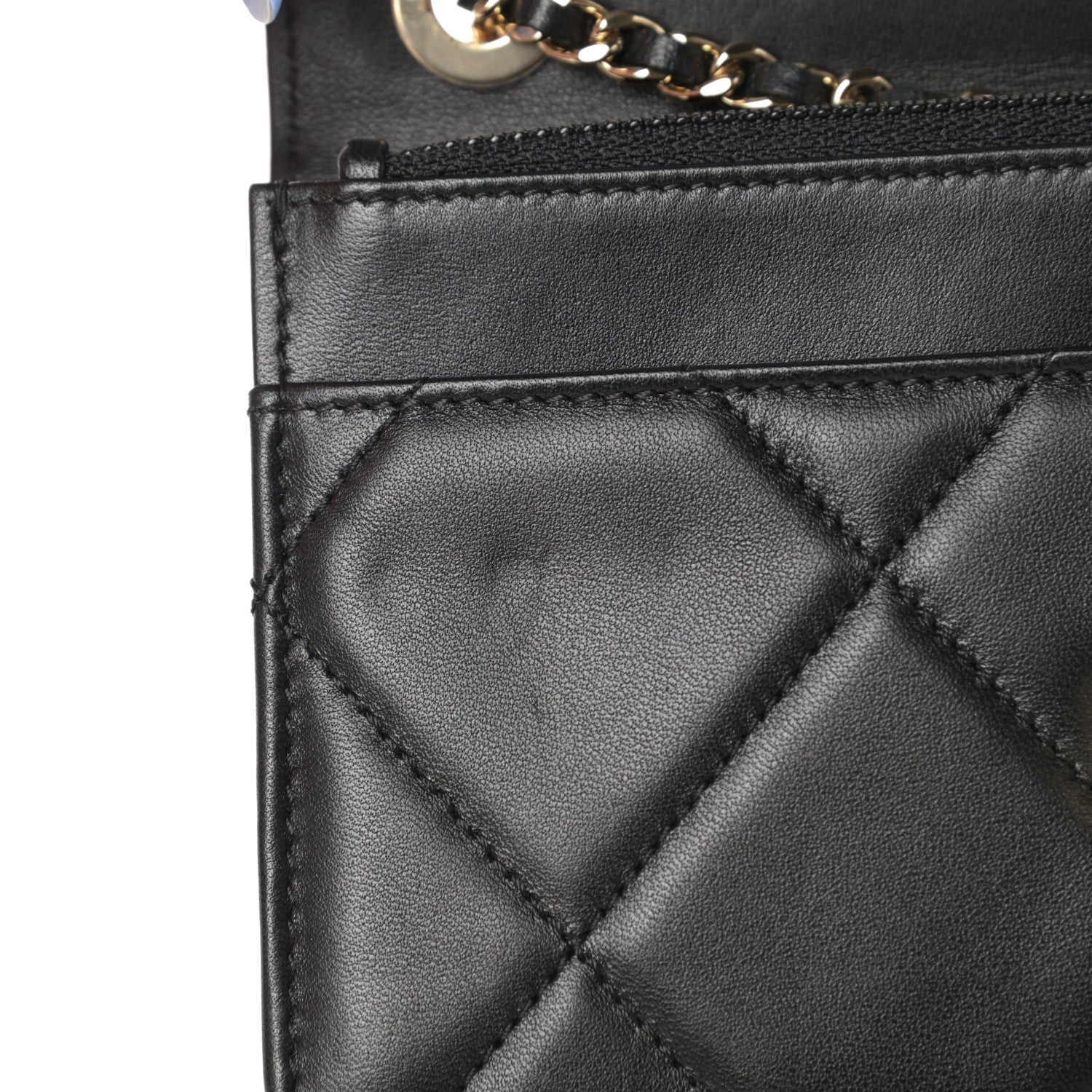 Chanel Lambskin Quilted Trendy CC Wallet On Chain WOC Black 12 of 15