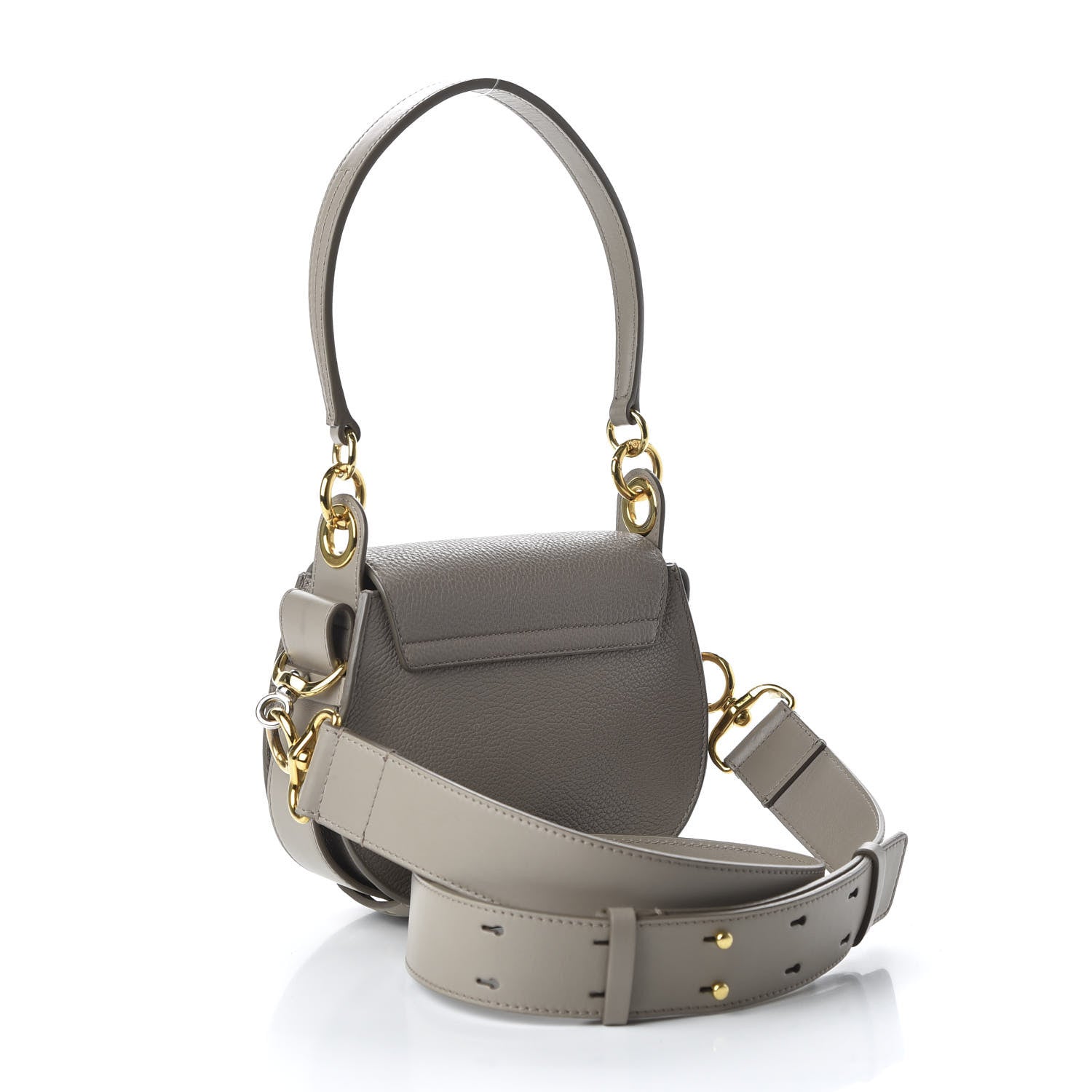 Chloe Grained Calfskin Small Tess Bag Motty Grey 3 of 9