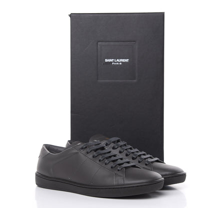 Saint Laurent Calfskin Mens Alpha Sneakers 40 Road Grey 8 of 8