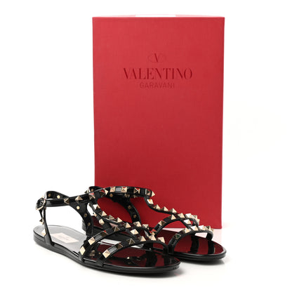 Valentino Garavani PVC Jelly Rockstud Caged Sandals 39 Black 8 of 8