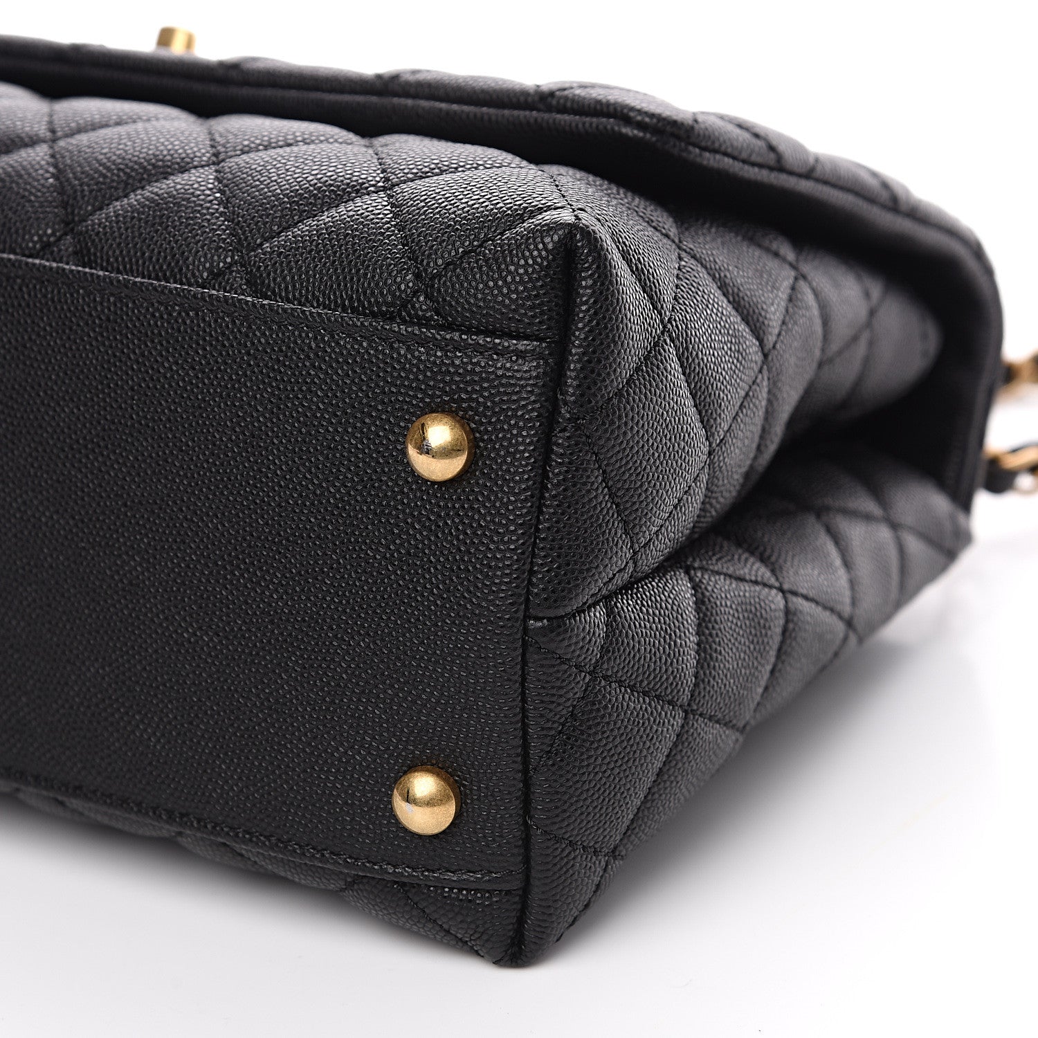 Chanel Caviar Lizard Embossed Quilted Small Coco Handle Flap Black 5 of 10