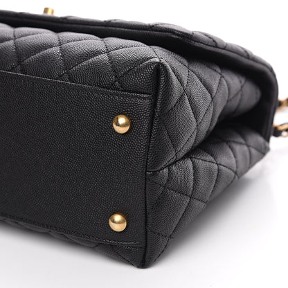 Chanel Caviar Lizard Embossed Quilted Small Coco Handle Flap Black 5 of 10