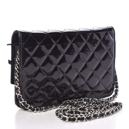 Chanel Patent Quilted Brilliant Wallet On Chain WOC Black 3 of 15