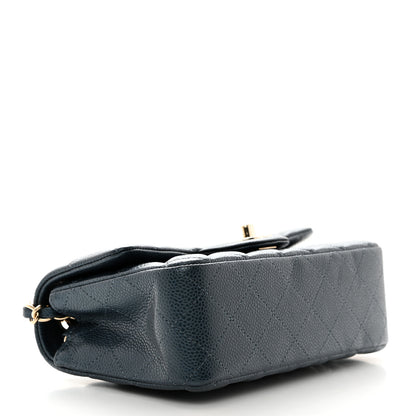 Chanel Iridescent Caviar Quilted Mini Rectangular Flap Dark Blue 4 of 10