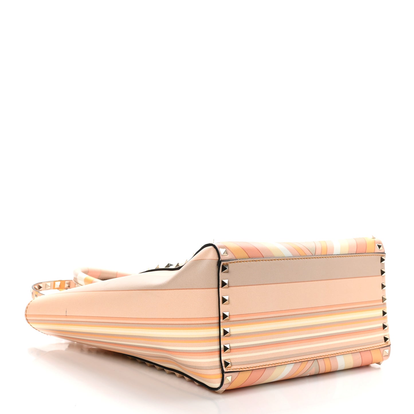 Vitello Native Couture 1975 Rockstud Double Handle Tote Mandarin Sorbet