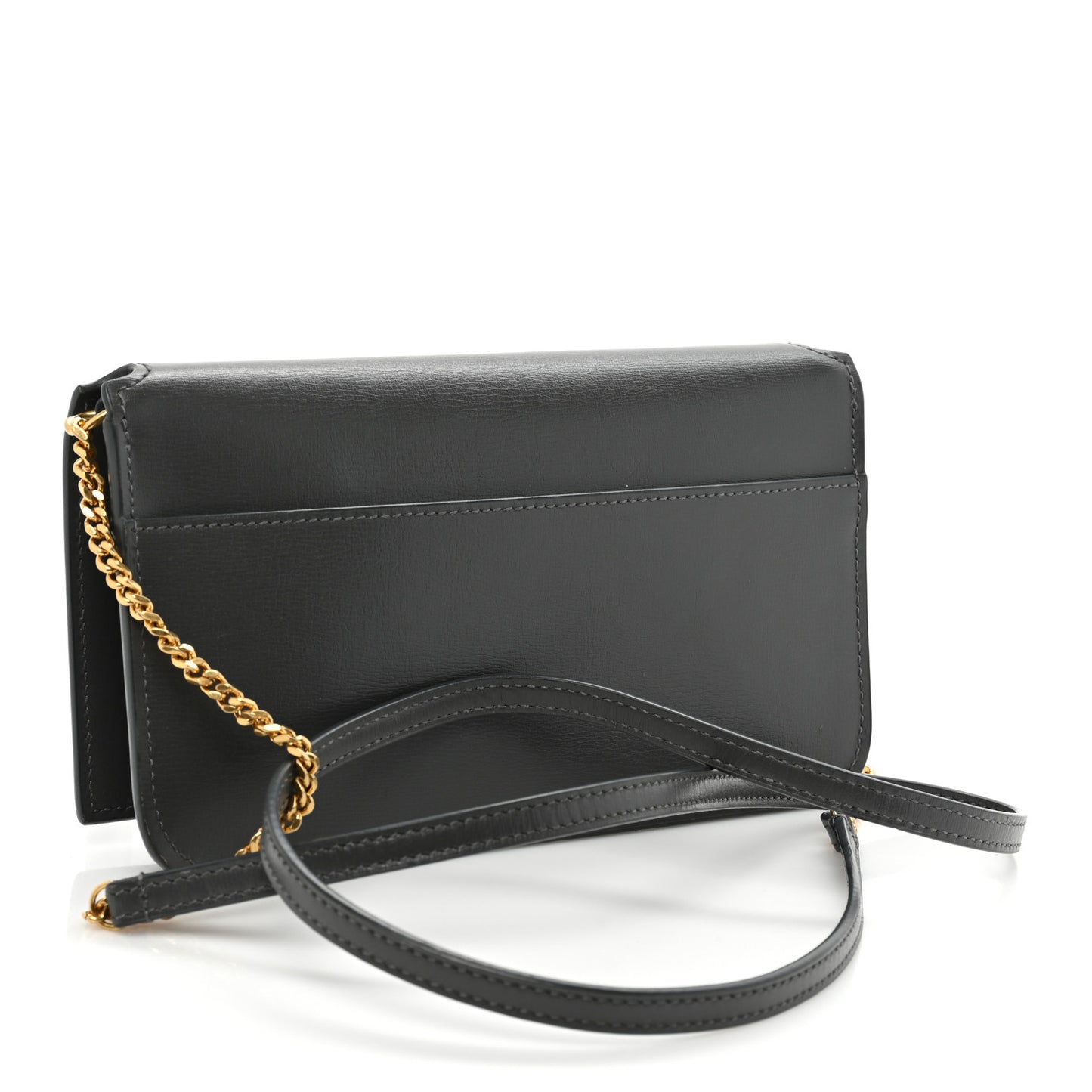 Smooth Calfskin Monogram Phone Holder Crossbody Pebble