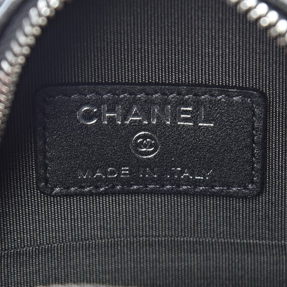 Chanel Goatskin Camellia Quilted Round Clutch With Chain Grey 6 of 10