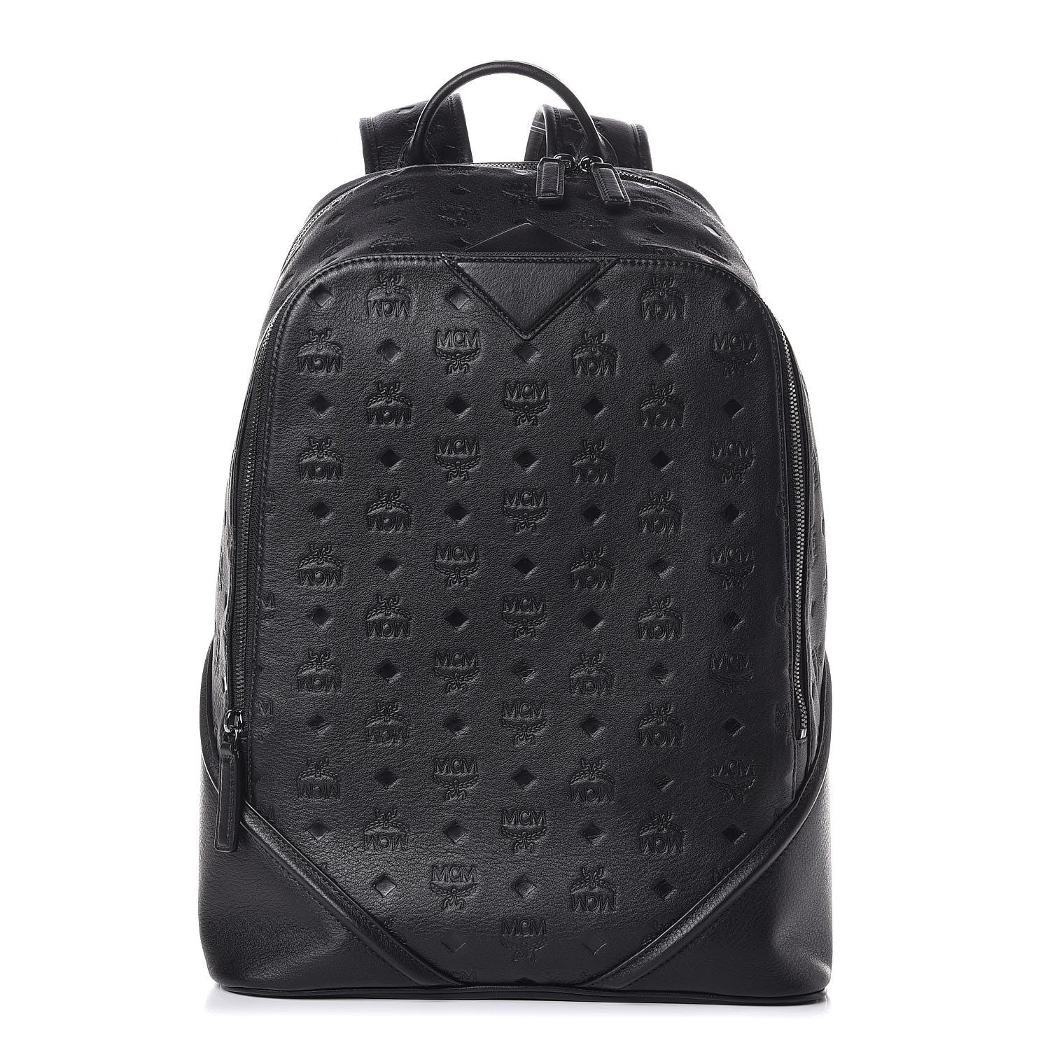 MCM Calfskin Ottomar Monogram Duke Backpack Black 1 of 19