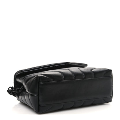 Saint Laurent Calfskin Y Quilted Monogram Monochrome Toy Loulou Crossbody Bag Black 4 of 10