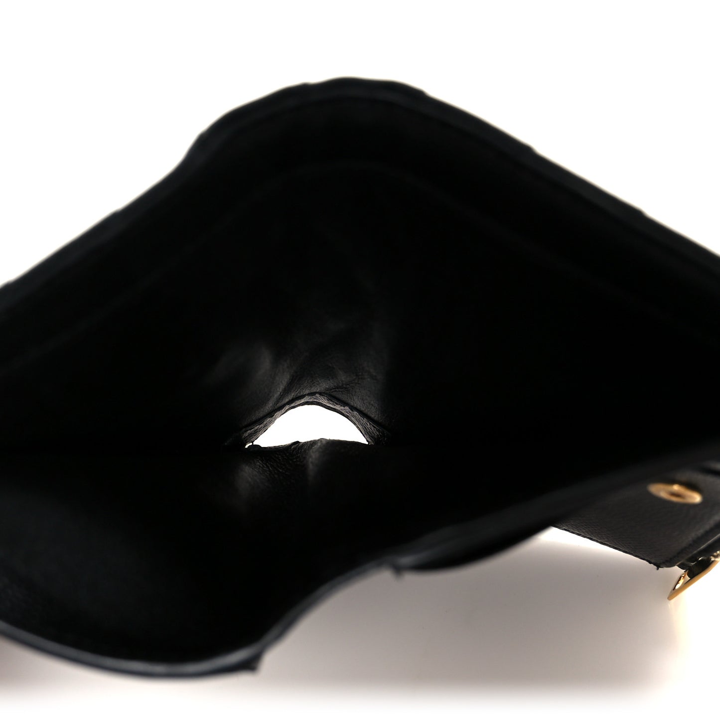 Grain De Poudre Matelasse Chevron Monogram Zipped Two-Part Wallet Black