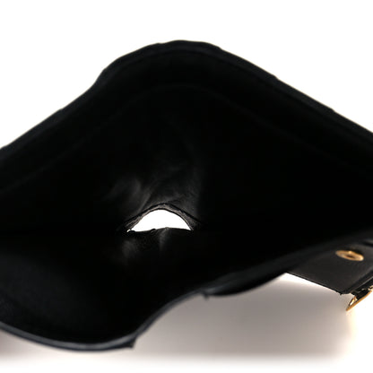 Saint Laurent Grain De Poudre Matelasse Chevron Monogram Zipped Two-Part Wallet Black 5 of 9