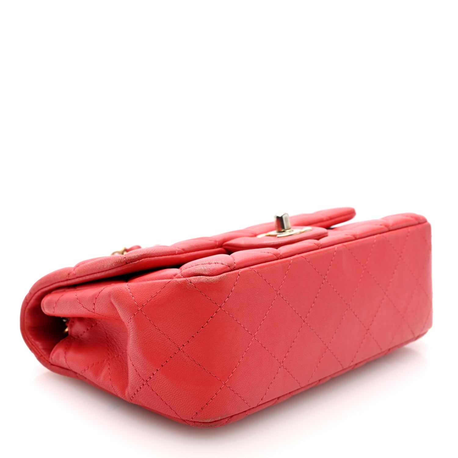 Chanel Lambskin Quilted Mini Rectangular Flap Red 4 of 11