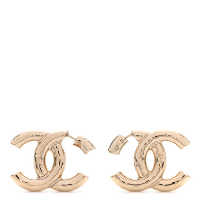 Chanel Metal Large CC Earrings Light Gold 1 of 5