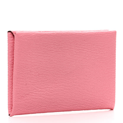 Hermes Chevre Chandra Verso Calvi Card Case Rose Confetti Brique 3 of 7