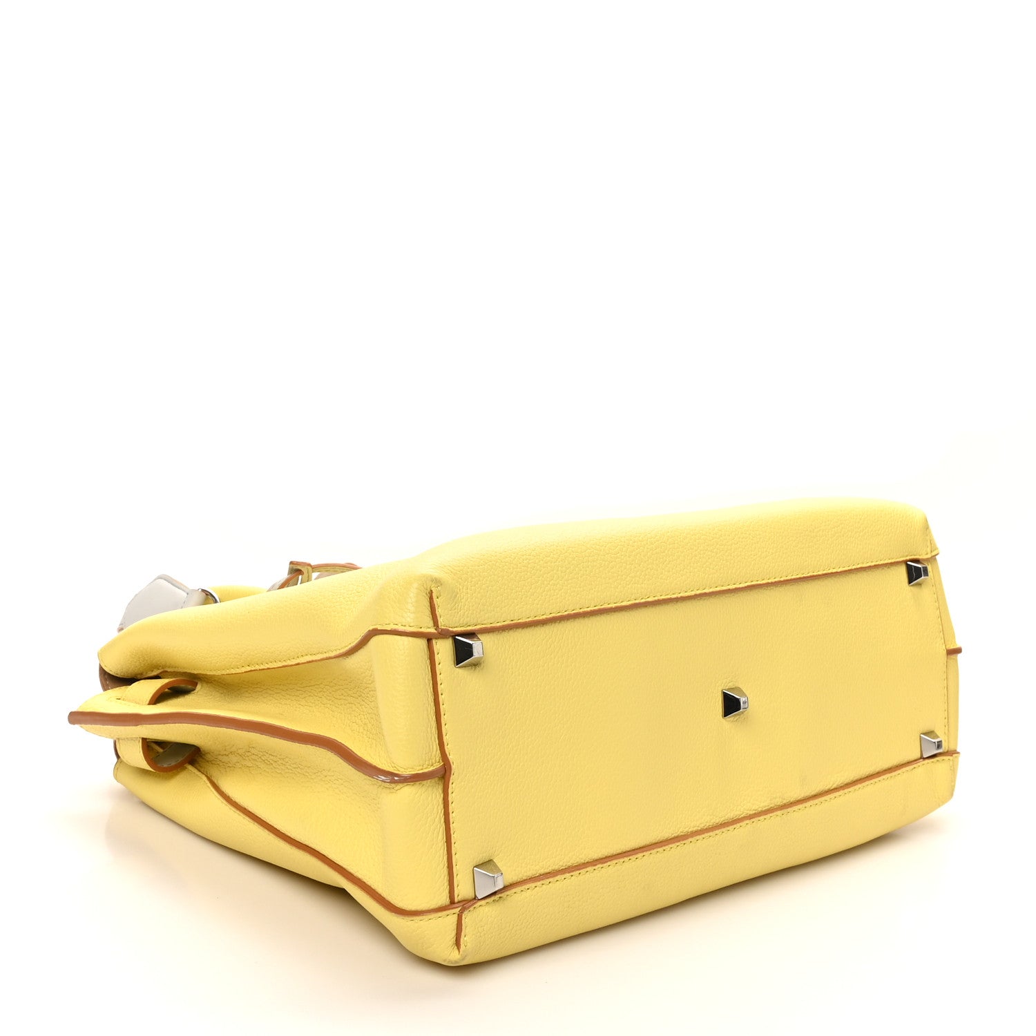 MCM Grained Calfskin Medium Milla Tote Custard Yellow 4 of 9