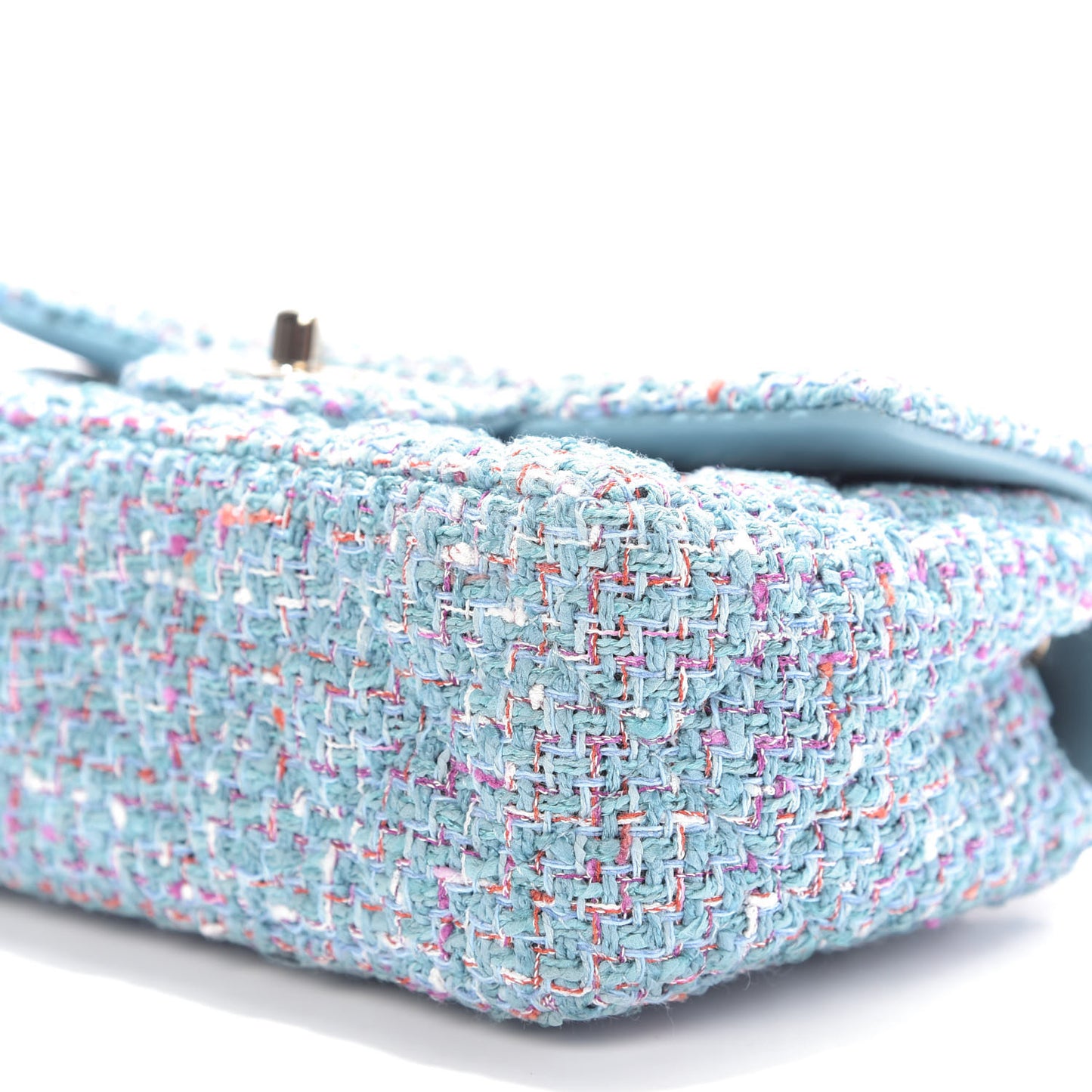 Tweed Quilted Mini Rectangular Flap Turquoise Purple White Red