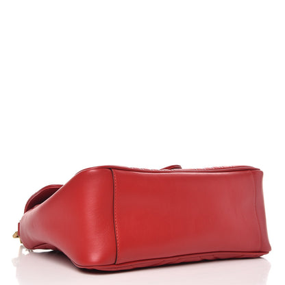 Gucci Calfskin Matelasse Small GG Marmont Top Handle Shoulder Bag Hibiscus Red 4 of 7