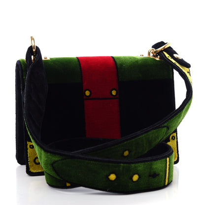 Prada Velluto Ricamo Cahier Shoulder Bag Black 3 of 10