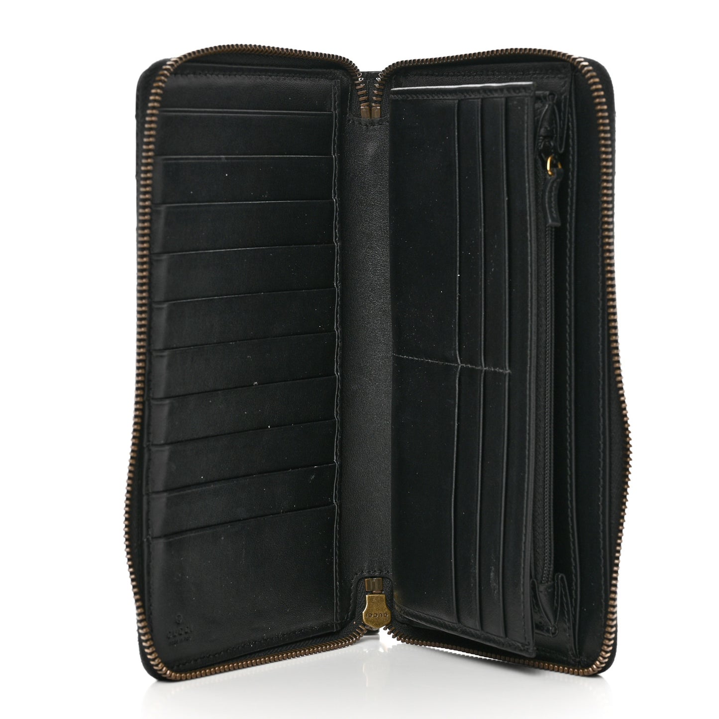 Calfskin Matelasse GG Marmont Zip Around Organizer Wallet Black