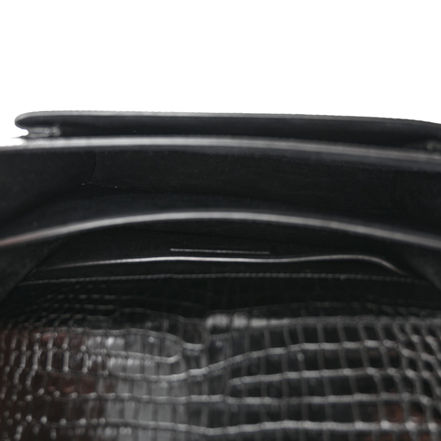 Saint Laurent Calfskin Crocodile Embossed Medium Monogram Sunset Black 5 of 12
