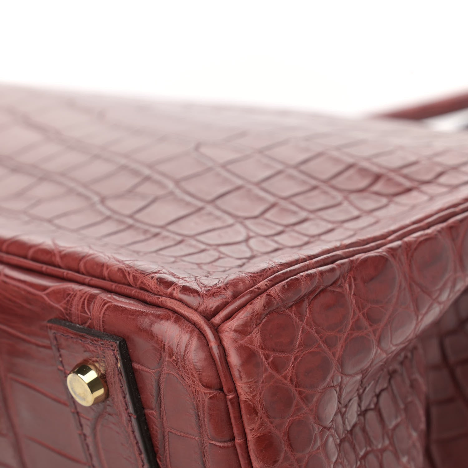 Hermes Matte Porosus Crocodile HAC Birkin 40 Bourgogne 11 of 17