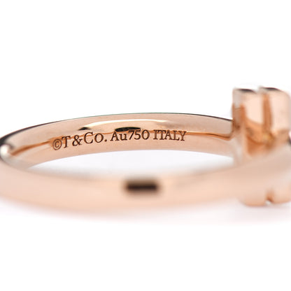 Tiffany 18K Rose Gold Diamond T T1 Ring 46 3.75 4 of 5