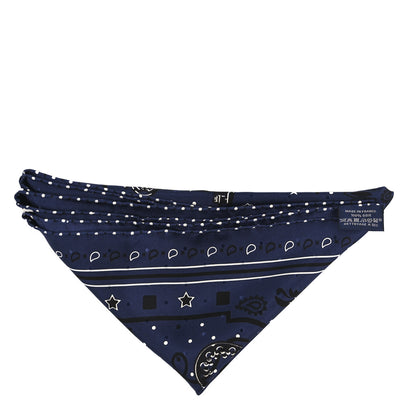 Hermes Silk Les Cles Bandana Scarf Marine Black White 4 of 4