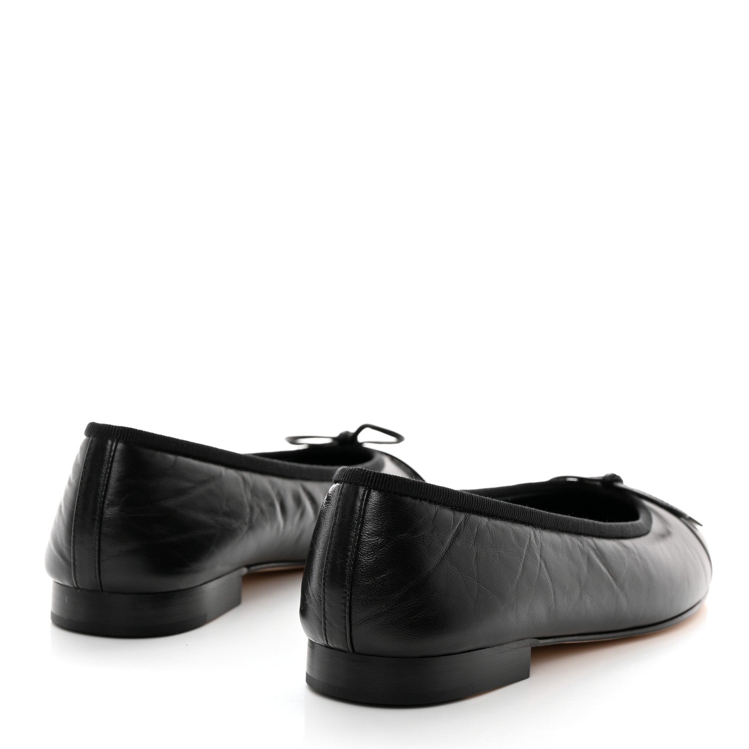 Chanel Lambskin Patent Cap Toe Ballerina Flats 36.5 Black 4 of 9