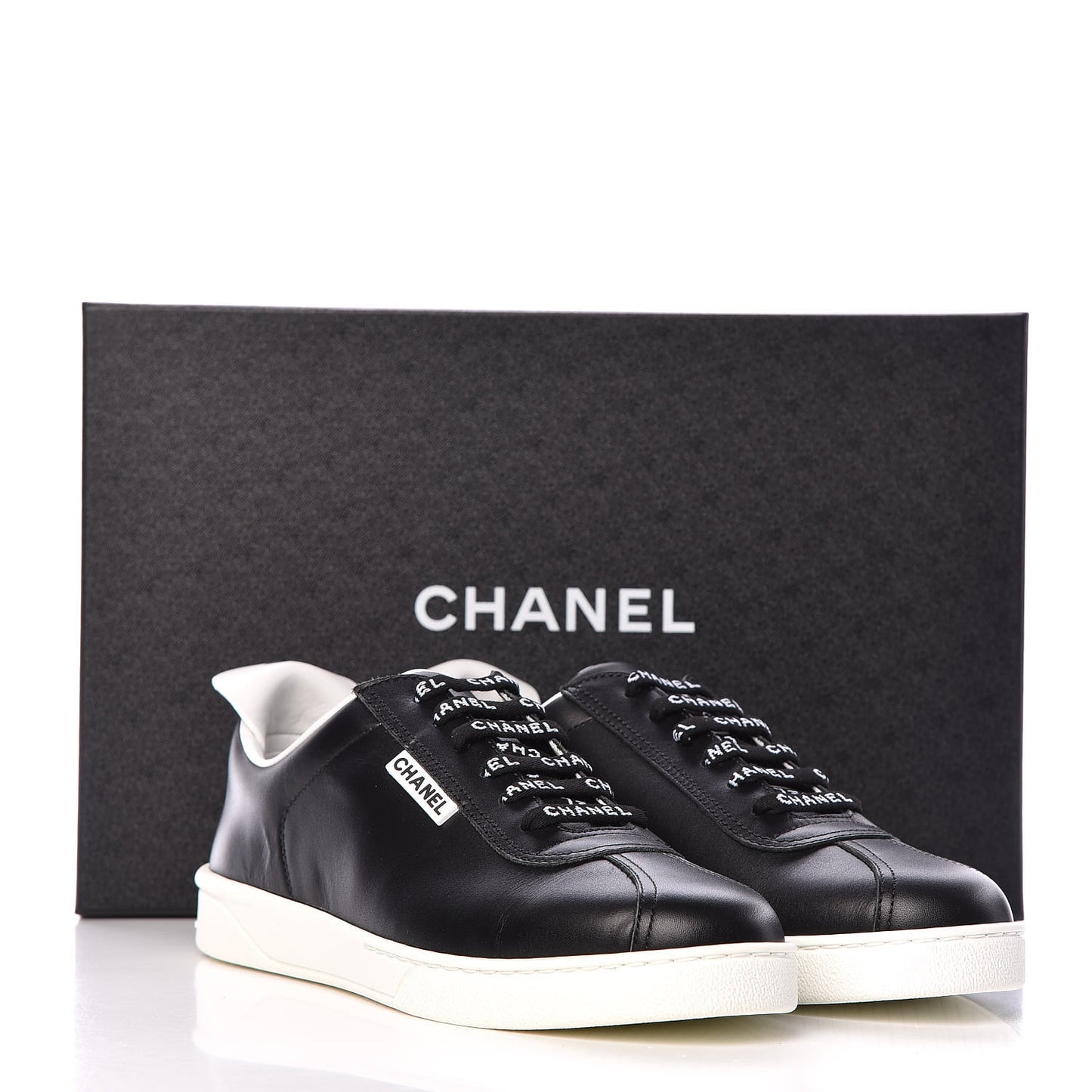 Calfskin CC Womens Sneakers 38.5 Black