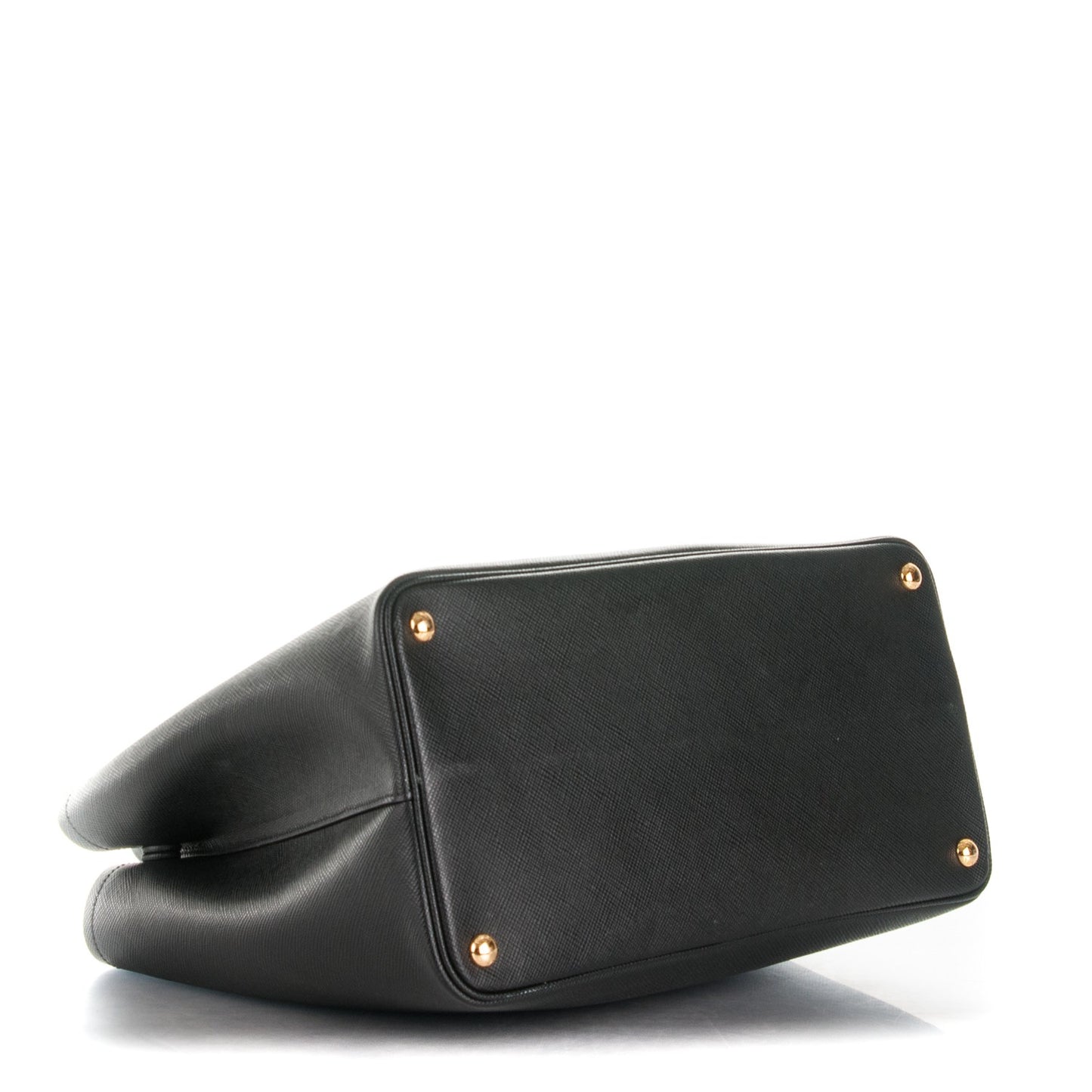 Saffiano Cuir Large Double Bag Nero Black Ciliegia