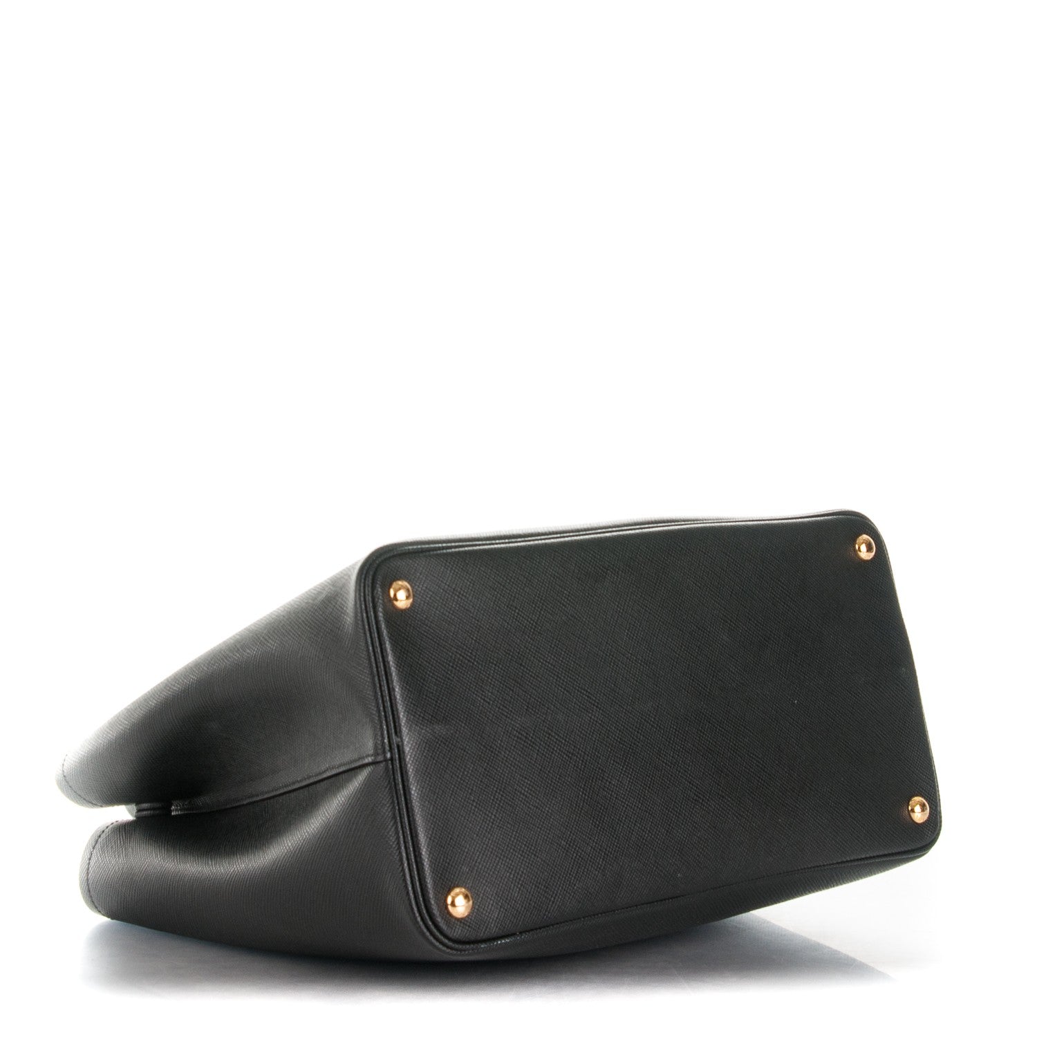 Prada Saffiano Cuir Large Double Bag Nero Black Ciliegia 4 of 6