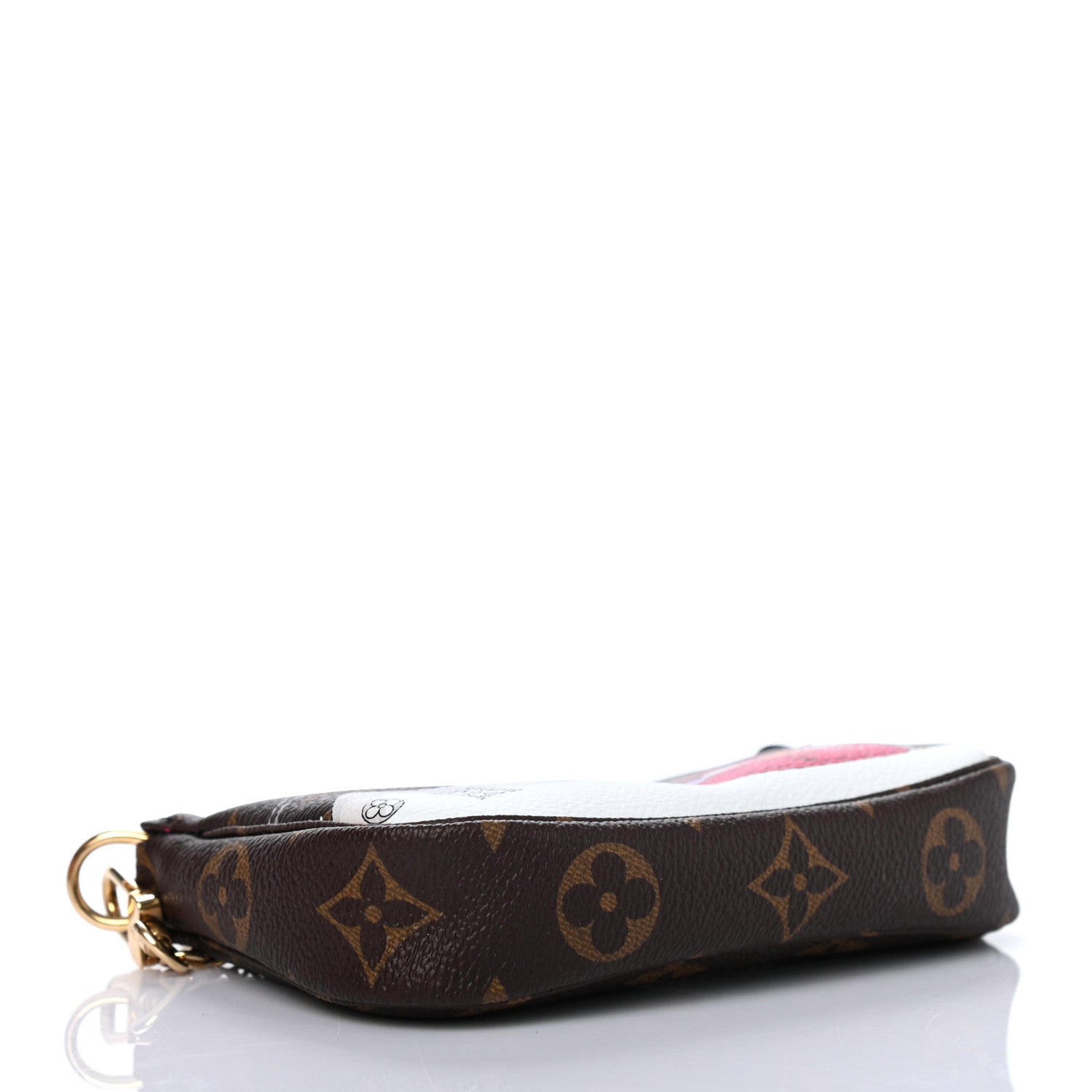Louis Vuitton Monogram 2019 Christmas Animation Mini Courchevel Pochette Accessories Fuchsia 3 of 4