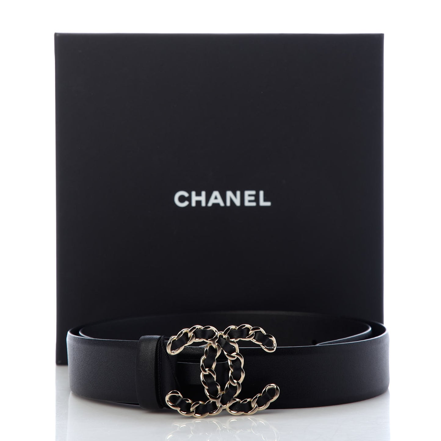 Lambskin CC Chain Belt 84 34 Black
