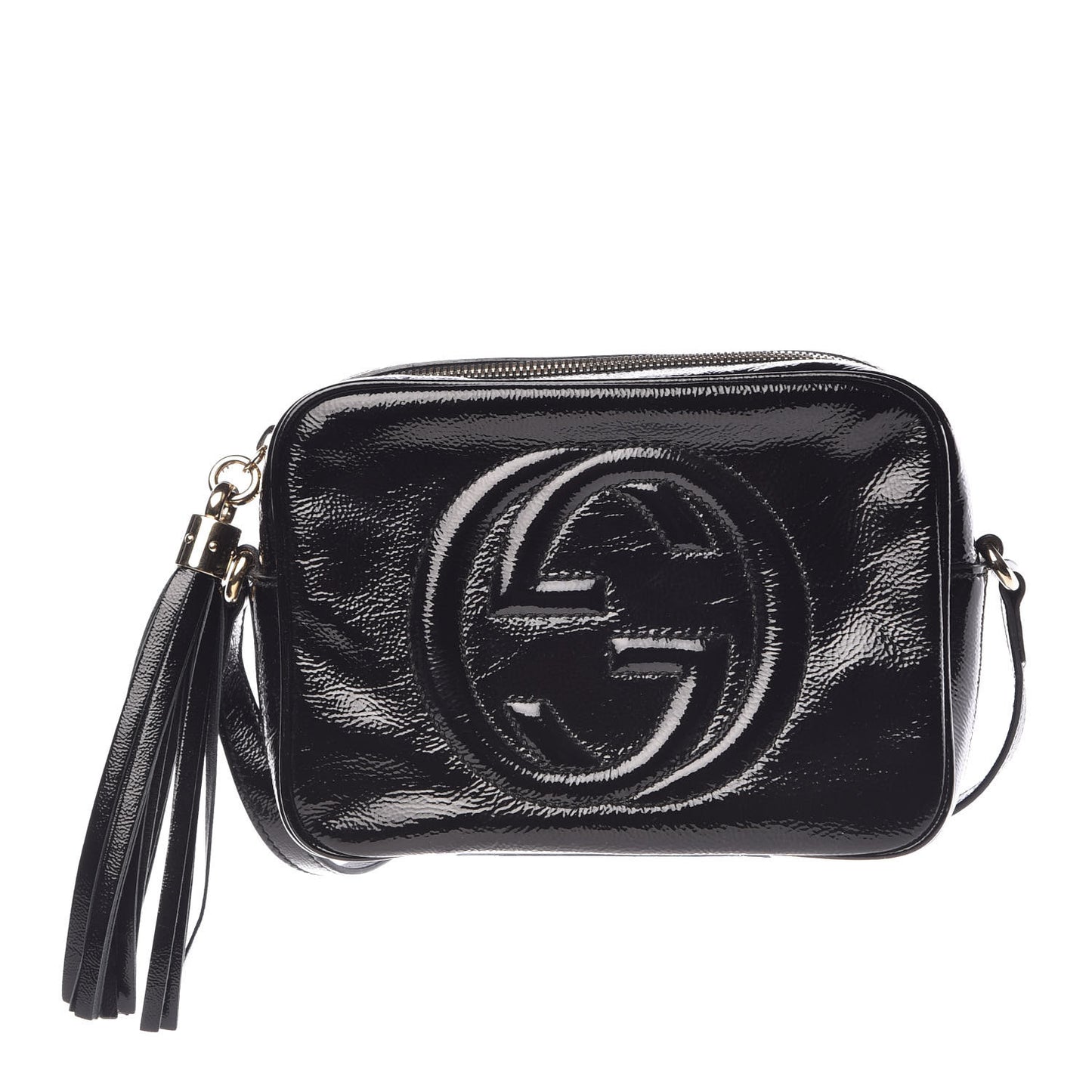 Soft Patent Small Soho Disco Bag Black