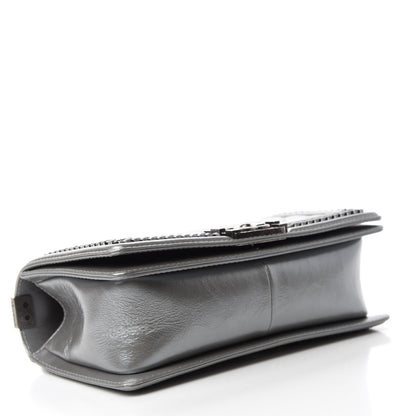 Chanel Metallic Aged Calfskin Quilted Medium Top Handle Boy Flap Silver 4 of 11