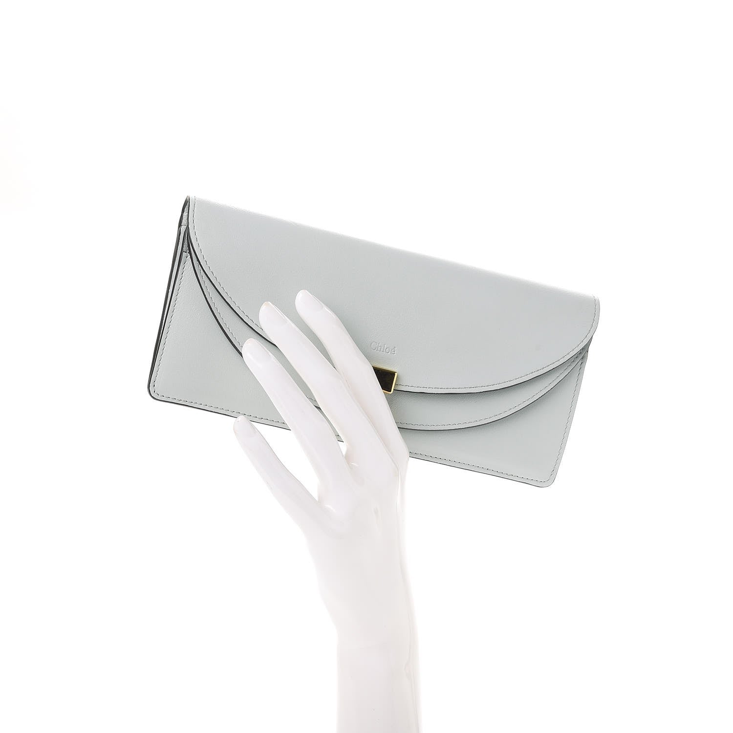 Chloe Calfskin Georgia Flap Wallet Airy Grey 2 of 9