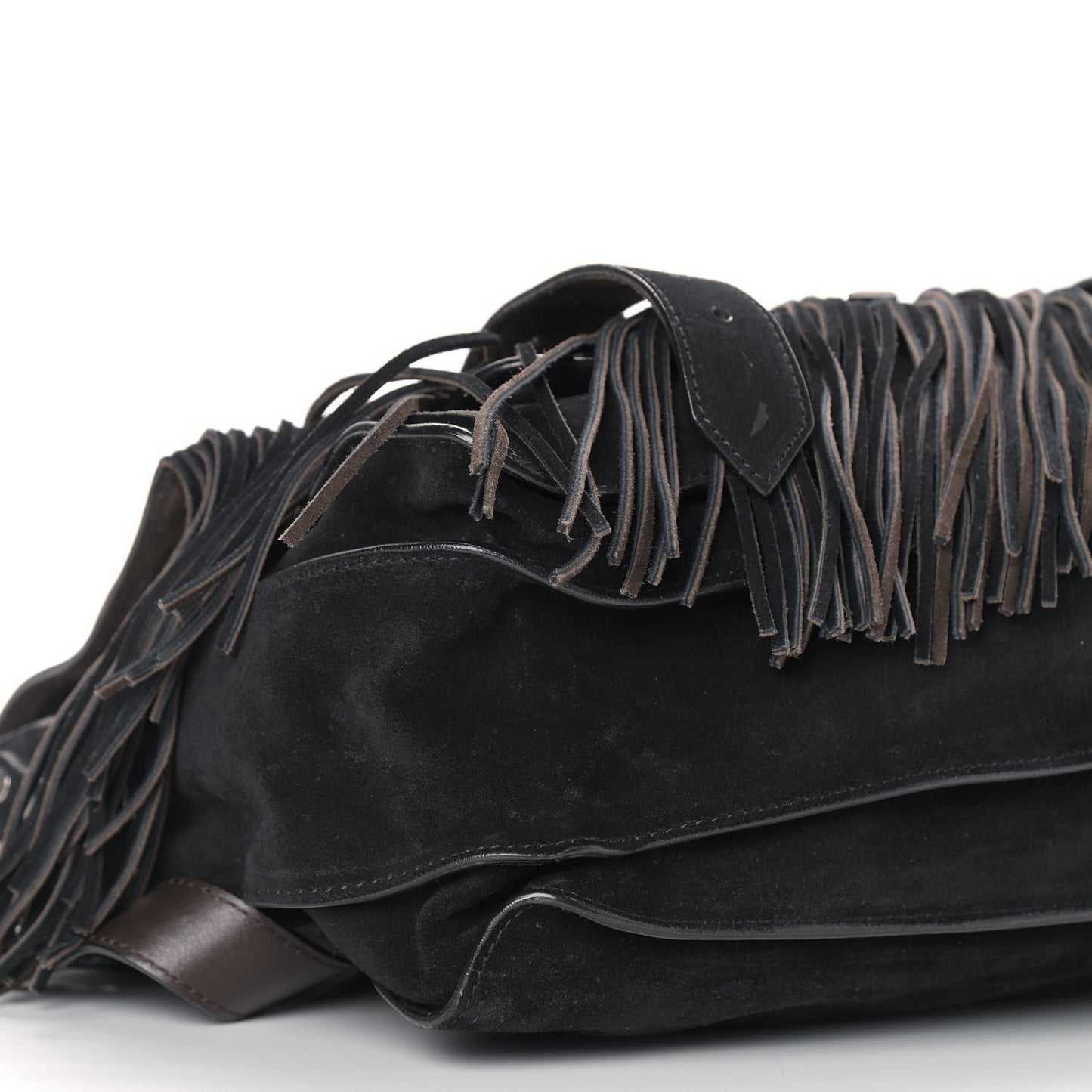 Suede Fringe Medium PS1 Satchel Black