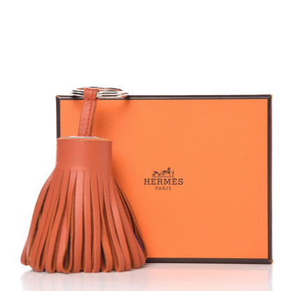 Hermes Lambskin Carmen Tassel Key Holder Cornaline Jaune D'Or Bleu Orange Pale Rose Rouge 4 of 4