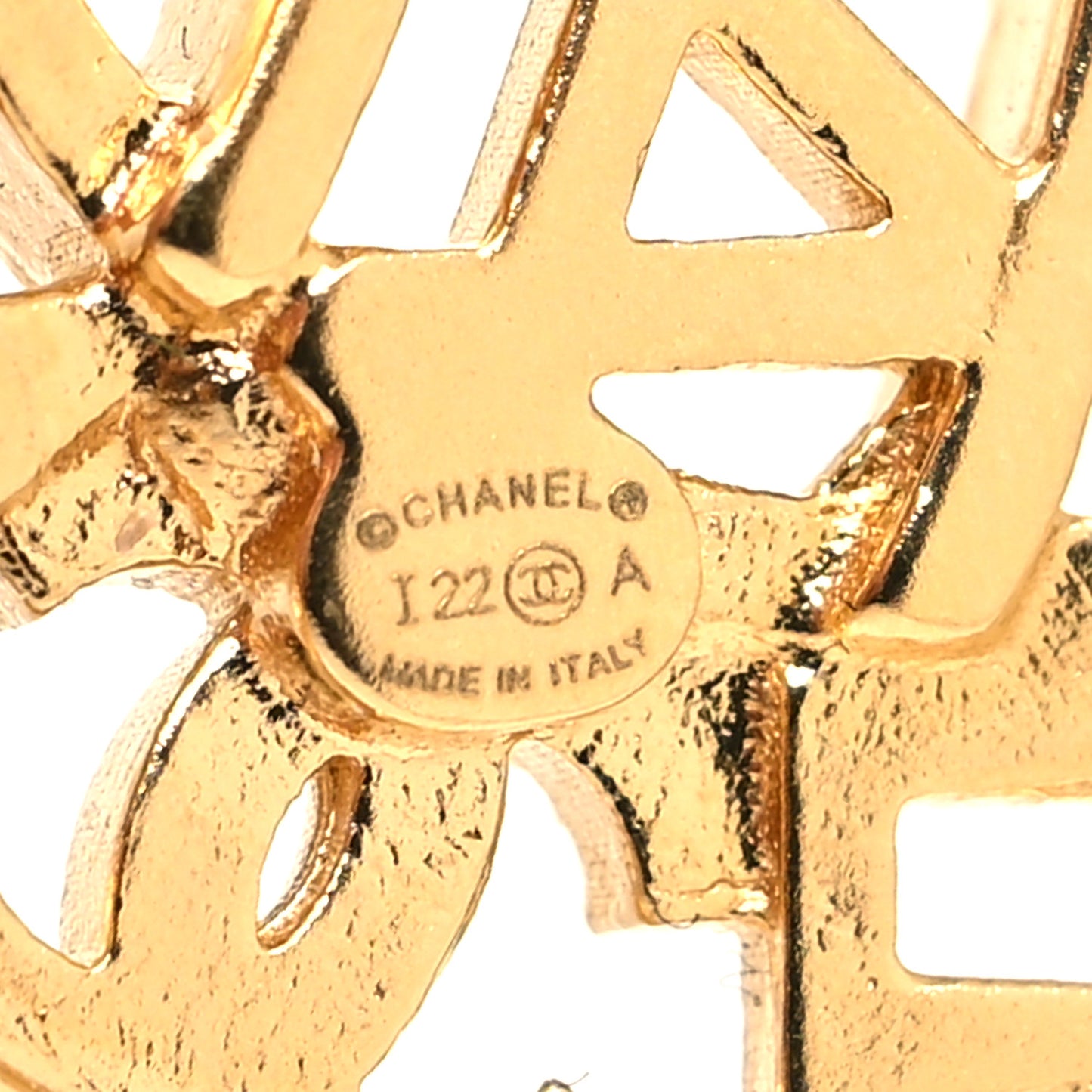Crystal Coco CC Logo Brooch Gold
